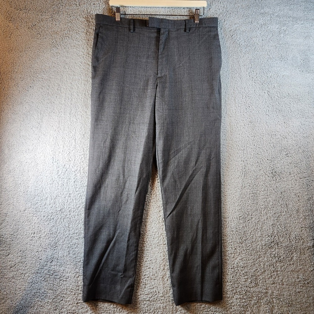 Banana Republic Dress Pants Men's 34x32 Gray Standard Fit Stretch Straight Leg